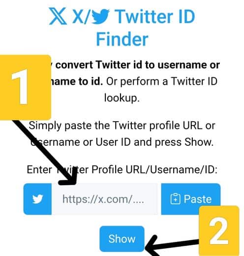 Step 2: Paste the Username/ID